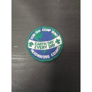 Vtg 1990 Cub Day Camp Patch Earth Day Every Day Headwaters Council BSA Scouts